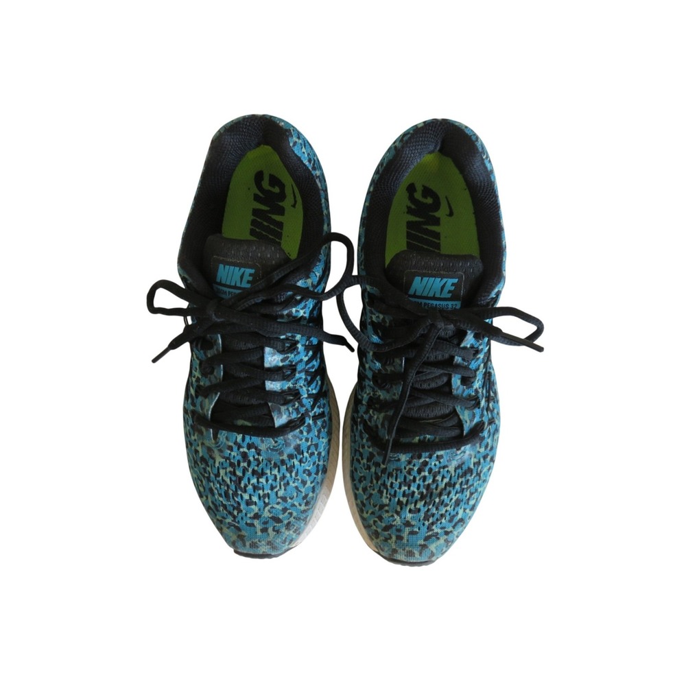 Nike Air Zoom Pegasus 32 Women's‎ Running Shoes Teal Leopard Print Size 7.5 - Picture 3 of 10